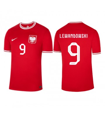 Poland Robert Lewandowski #9 Replica Away Stadium Shirt World Cup 2022 Short Sleeve